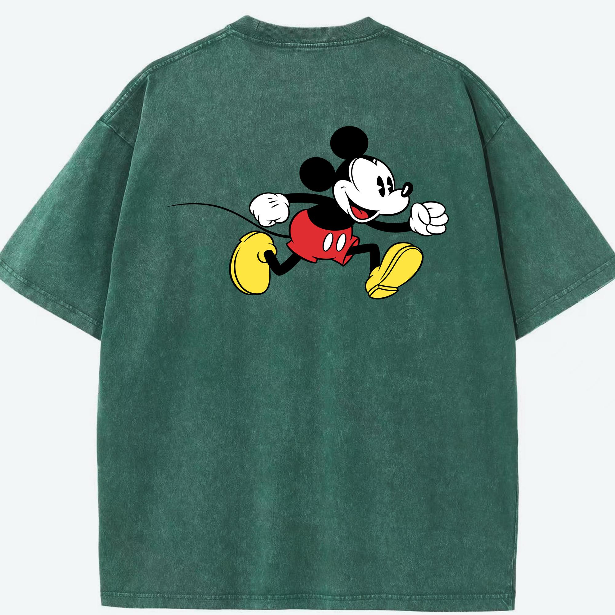 （画像用） ミッキーマウス Mickey Mouse 綿100% ヴィンテージ風 半袖Tシャツ（背面プリント）